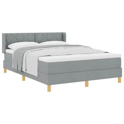 Box spring krevet Svijetlo siva 200 x 160 cm tkanina - Svjetlosiva 160 x 200 cm Dizajn s rombovima Cijena