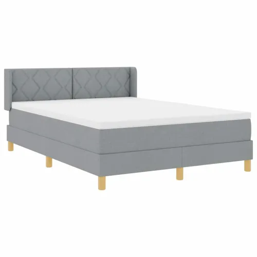 Box spring krevet Svijetlo siva 200 x 160 cm tkanina - Svjetlosiva 160 x 200 cm Dizajn s rombovima Cijena