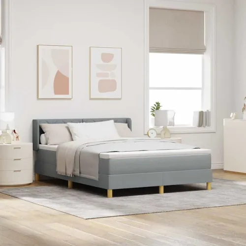 Box spring krevet Svijetlo siva 200 x 160 cm tkanina - Svjetlosiva 160 x 200 cm Dizajn s rombovima Cijena