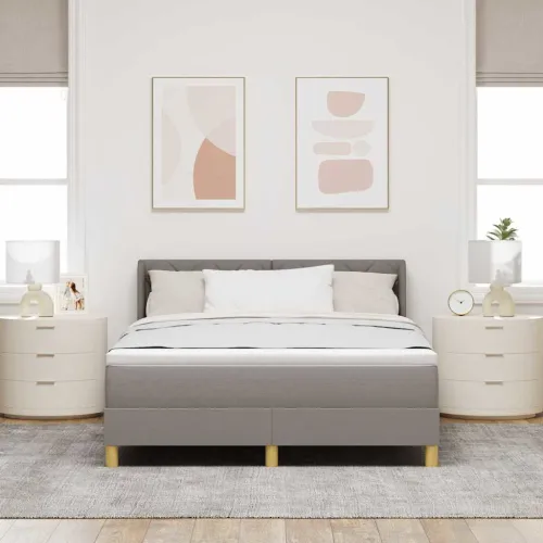 Box spring krevet Sivo-smeđa 200 x 160 cm tkanina - Sivo-smeđa 160 x 200 cm Dizajn s rombovima Cijena