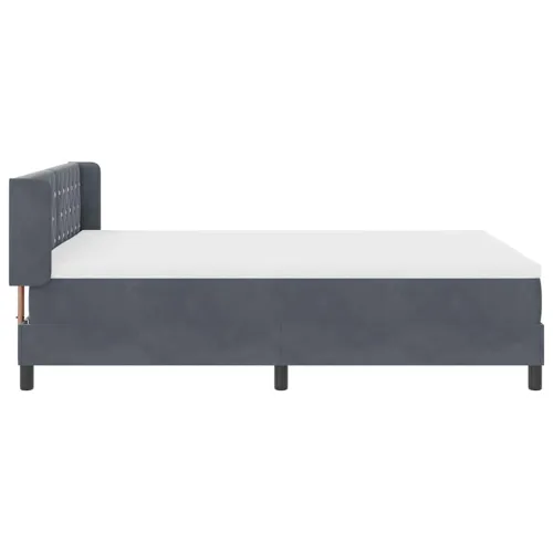 Box spring krevet Tamno siva 190 x 140 cm Baršun - Tamno siva 140 x 190 cm Kristal s dugmadima Cijena