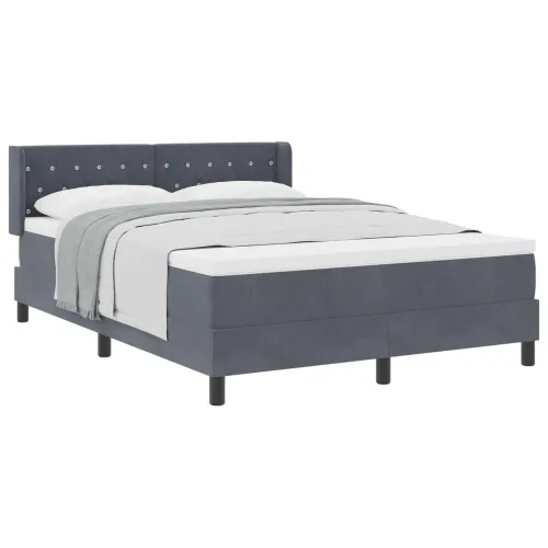 Box spring krevet Tamno siva 190 x 140 cm Baršun - Tamno siva 140 x 190 cm Kristal s dugmadima Cijena