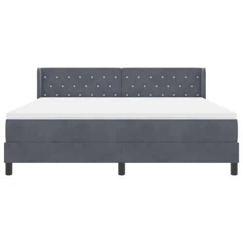 Box spring krevet Tamno siva 200 x 180 cm Baršun - Tamno siva 180 x 200 cm Kristal s dugmadima Cijena