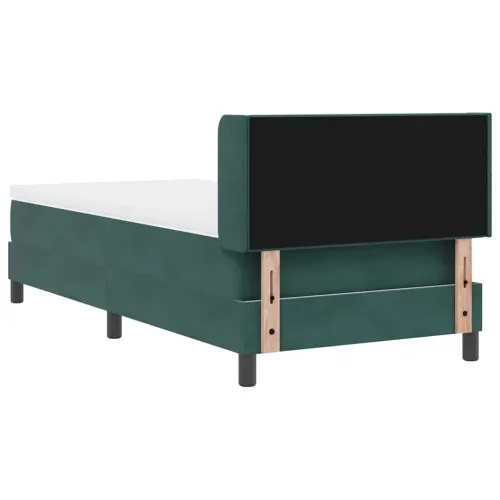 Box spring krevet Tamnozelena 200 x 100 cm Baršun - Tamnozelena 100 x 200 cm Prošiveno gumbima Cijena
