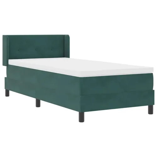 Box spring krevet Tamnozelena 200 x 100 cm Baršun - Tamnozelena 100 x 200 cm Prošiveno gumbima Cijena
