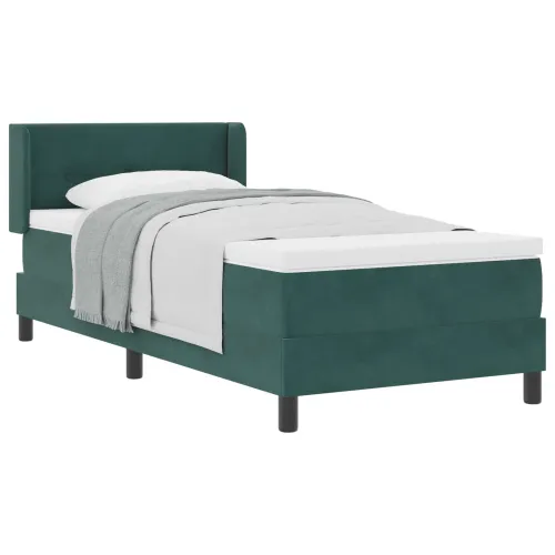 Box spring krevet Tamnozelena 200 x 100 cm Baršun - Tamnozelena 100 x 200 cm Prošiveno gumbima Cijena