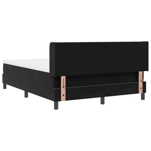 Box spring krevet s uzglavljem Crna 200 x 160 cm Baršun - Crna 160 x 200 cm Prošiveno gumbima Cijena