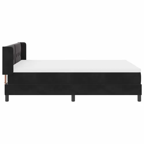 Box spring krevet s uzglavljem Crna 200 x 160 cm Baršun - Crna 160 x 200 cm Prošiveno gumbima Cijena