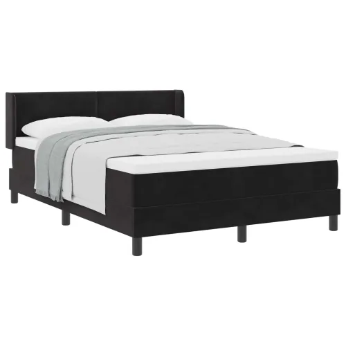 Box spring krevet s uzglavljem Crna 200 x 160 cm Baršun - Crna 160 x 200 cm Prošiveno gumbima Cijena