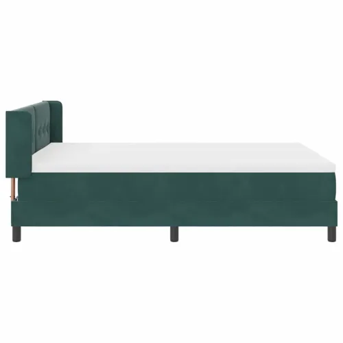 Box spring krevet Tamnozelena 200 x 160 cm Baršun - Tamnozelena 160 x 200 cm Prošiveno gumbima Cijena