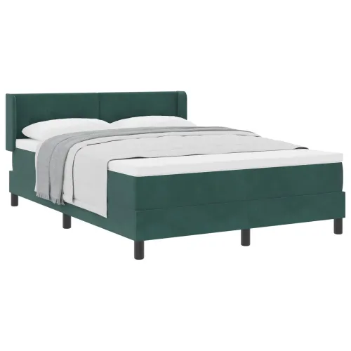 Box spring krevet Tamnozelena 200 x 160 cm Baršun - Tamnozelena 160 x 200 cm Prošiveno gumbima Cijena