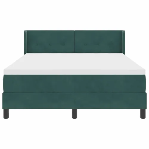 Box spring krevet Tamnozelena 200 x 160 cm Baršun - Tamnozelena 160 x 200 cm Prošiveno gumbima Cijena