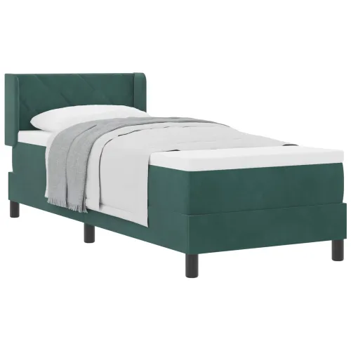 Box spring krevet Tamnozelena 200 x 80 cm Baršun - Tamnozelena 80 x 200 cm Dizajn s rombovima Cijena