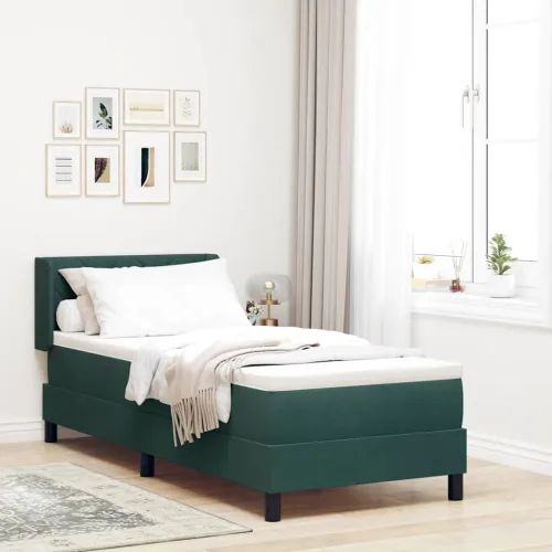 Box spring krevet Tamnozelena 200 x 80 cm Baršun - Tamnozelena 80 x 200 cm Dizajn s rombovima Cijena