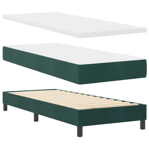 Box spring krevet Tamnozelena 200 x 80 cm Baršun - Tamnozelena 80 x 200 cm Dizajn s rombovima Cijena