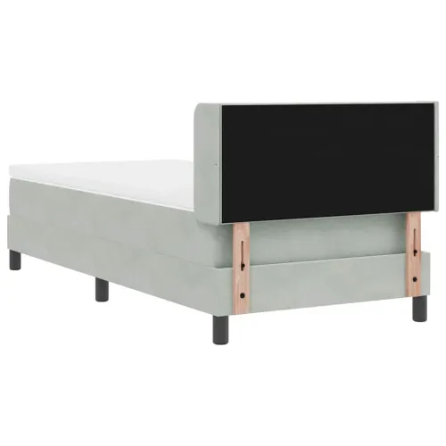 Box spring krevet Svijetlo siva 200 x 100 cm Baršun - Svjetlosiva 100 x 200 cm Dizajn s rombovima Cijena
