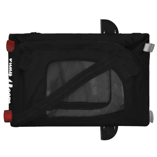 Prikolica za bicikl za ljubimce crna od tkanine i željeza - Crna 125 x 63 x 66 cm Cijena