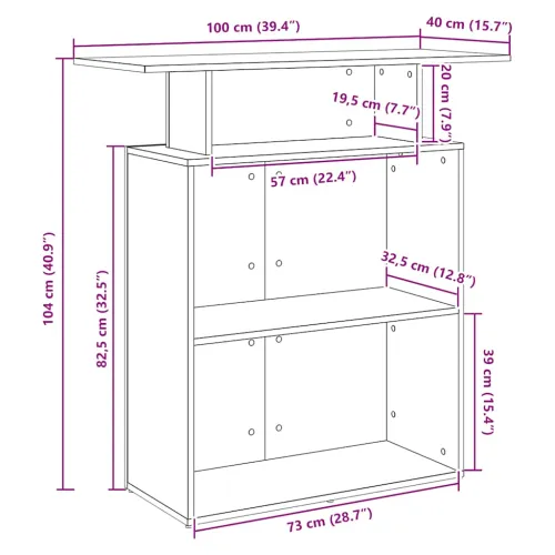 Recepcijski stol Bijeli 100x40x104 cm Inženirsko drvo - Bijela Bijela Cijena