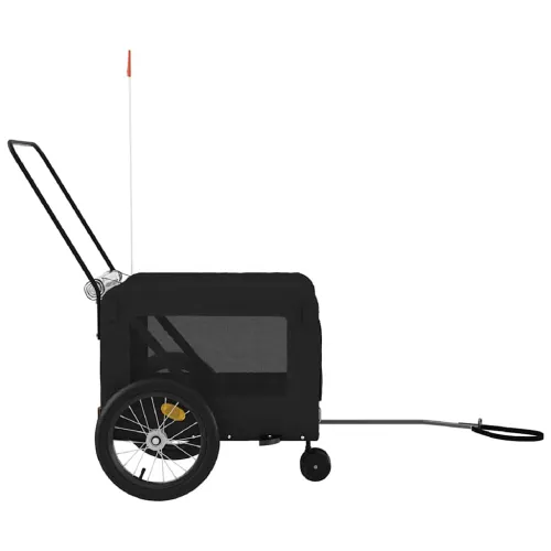 Prikolica za bicikl za ljubimce crna od tkanine i željeza - Crna 123 x 63 x 66 cm Cijena