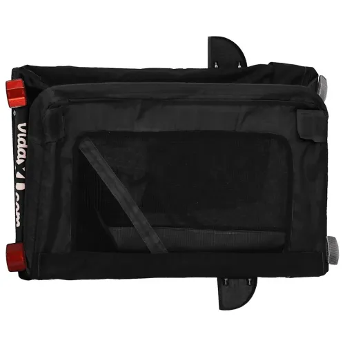 Prikolica za bicikl za ljubimce crna od tkanine i željeza - Crna 123 x 63 x 66 cm Cijena