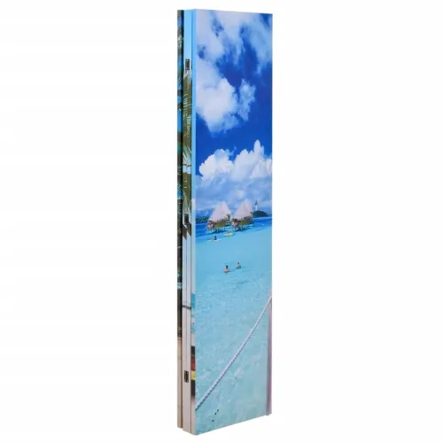Paravan - Sklopiva sobna pregrada s uzorkom plaže 160 x 170 cm - Plava 4 Cijena