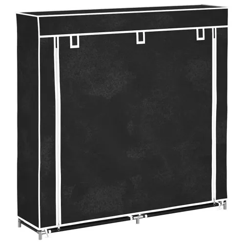 Ormarić za Cipele s Pokrovom od Tkanine 115 x 28 x 110 cm Crni  - Crna 115 x 28 x 110 cm 1 1 Cijena