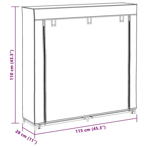 Ormarić za Cipele s Pokrovom od Tkanine 115 x 28 x 110 cm Crni - Crna Cijena