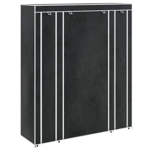 Ormar od Tkanine s Pregradama i Šipkama 45 x 150 x 176 cm Crni &nbsp; - Crna 1 1 Crna Cijena
