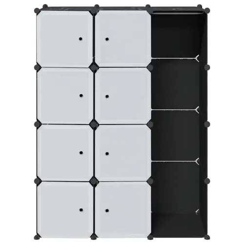 Modularni ormar s 9 odjeljaka 109x36,5x143 cm crno-bijeli  - Crno-bijelo 1 1 9 odjeljka Cijena