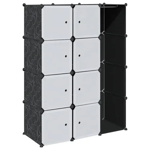 Modularni ormar s 9 odjeljaka 109x36,5x143 cm crno-bijeli  - Crno-bijelo 1 1 9 odjeljka Cijena