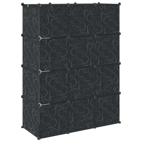 Modularni ormar s 9 odjeljaka 109x36,5x143 cm crno-bijeli  - Crno-bijelo 1 1 9 odjeljka Cijena