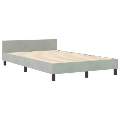 Box spring krevet Svjetlosiva 120 x 190 cm Baršun - Svjetlosiva 120 x 190 cm Dizajn s rombovima Cijena