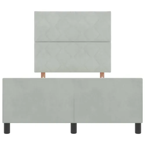 Box spring krevet Svjetlosiva 120 x 190 cm Baršun - Svjetlosiva 120 x 190 cm Dizajn s rombovima Cijena