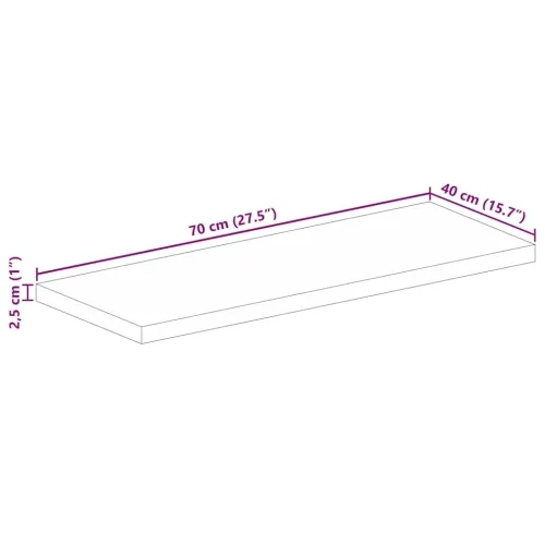 Stolna ploča 70x40x2,5 cm pravokutna od masivnog drva manga - Drvo manga (završna obrada od hrastovine) 70 x 40 cm 25 mm Cijena