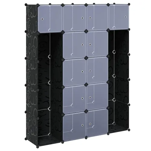 Modularni ormarić s 14 pretinaca crno-bijeli 37x146x180,5 cm - Crno-bijelo 1 1 14 odjeljka Cijena