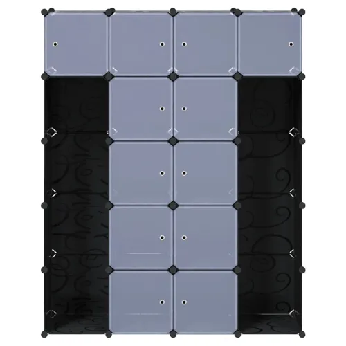 Modularni ormarić s 14 pretinaca crno-bijeli 37x146x180,5 cm - Crno-bijelo 1 1 14 odjeljka Cijena
