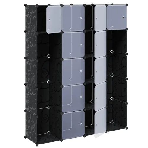 Modularni ormarić s 14 pretinaca crno-bijeli 37x146x180,5 cm - Crno-bijelo 1 1 14 odjeljka Cijena