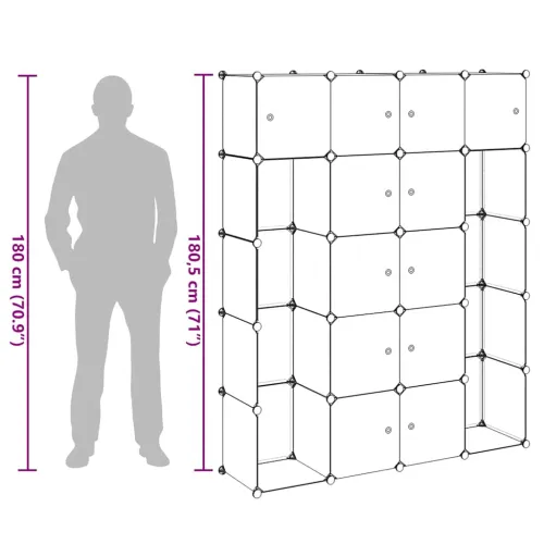 Modularni ormarić s 14 pretinaca crno-bijeli 37x146x180,5 cm - Crno-bijelo 1 1 14 odjeljka Cijena