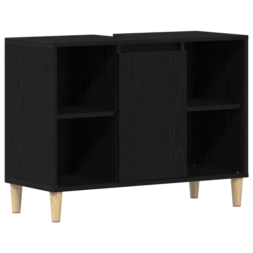 Ormarić za Lavabo - Umivaonik crni hrast 80x33x60 cm inženjerski drvo - Crni hrast Cijena