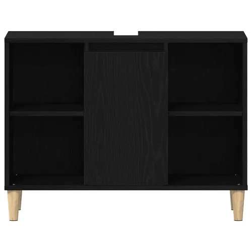 Ormarić za Lavabo - Umivaonik crni hrast 80x33x60 cm inženjerski drvo - Crni hrast Cijena