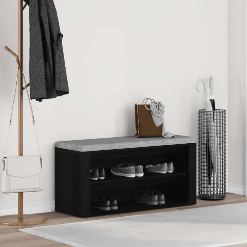 Klupa za cipele crni hrast 100x35x45 cm inženjerski drvo - Crni hrast Cijena