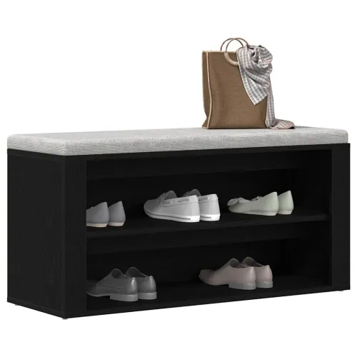 Klupa za cipele crni hrast 100x35x45 cm inženjerski drvo - Crni hrast Cijena
