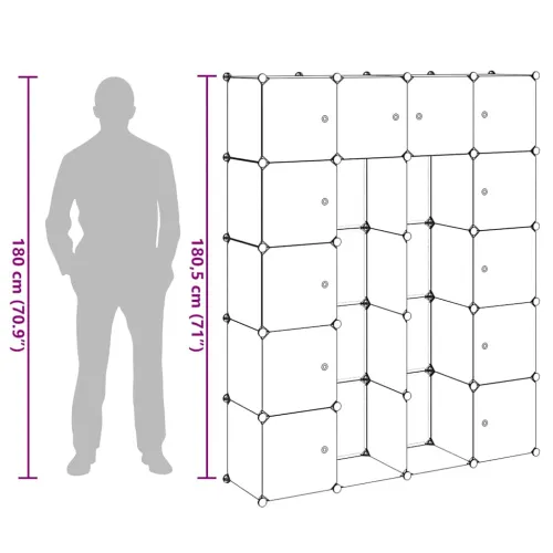 Modularni ormarić s 14 pretinaca bijeli 37 x 146 x 180,5 cm - Bijela 1 1 14 odjeljka Cijena