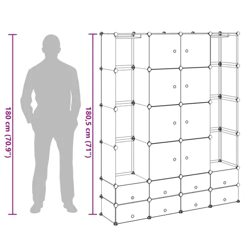 Modularni ormarić s 18 pretinaca crno-bijeli 37x146x180,5 cm - Crno-bijelo 1 1 18 odjeljka Cijena