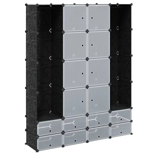 Modularni ormarić s 18 pretinaca crno-bijeli 37x146x180,5 cm - Crno-bijelo 1 1 18 odjeljka Cijena