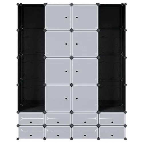 Modularni ormarić s 18 pretinaca crno-bijeli 37x146x180,5 cm - Crno-bijelo 1 1 18 odjeljka Cijena