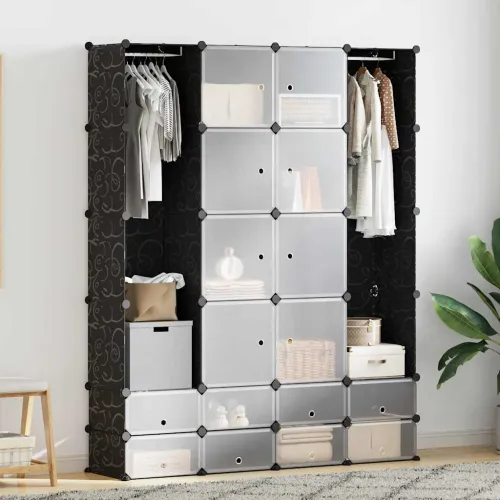 Modularni ormarić s 18 pretinaca crno-bijeli 37x146x180,5 cm - Crno-bijelo 1 1 18 odjeljka Cijena