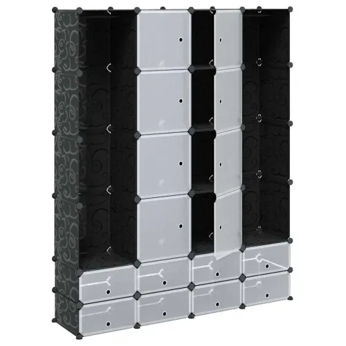 Modularni ormarić s 18 pretinaca crno-bijeli 37x146x180,5 cm - Crno-bijelo 1 1 18 odjeljka Cijena