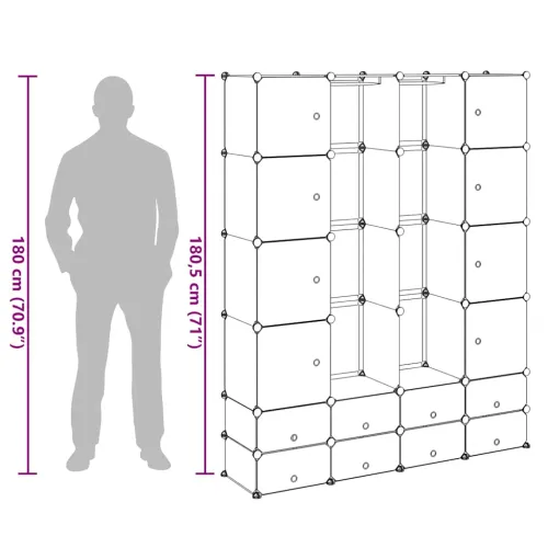 Modularni ormarić s 18 pretinaca bijeli 37 x 146 x 180,5 cm - Bijela 1 1 18 odjeljka Cijena