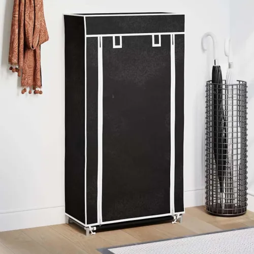 Ormarić za Cipele s Pokrovom od Tekstila 58 x 28 x 106 cm Crni - Crna 58 x 28 x 106 cm 1 1 Cijena